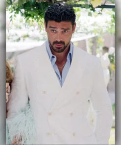 Another Simple Favor Michele Morrone White Blazer