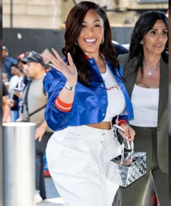 Jordyn Woods Knicks Cropped Jacket