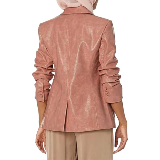 NBC News Daily Morgan Radford Leather Pink Blazer
