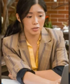 The Chicken Sisters S01 Brown Striped Blazer