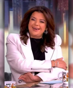 The View Ana Navarro White Leather Blazer