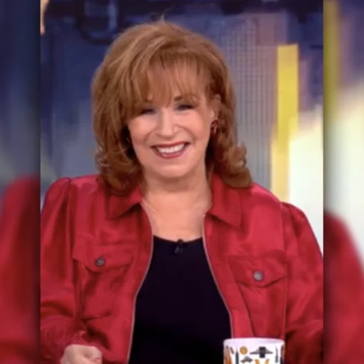 The View Joy Behar Red Satin Jacket