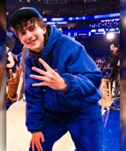 Timothée Chalamet Knicks Hooded Jacket