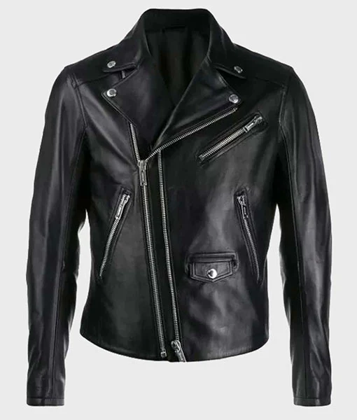 1950s Black Biker Leather Jacket