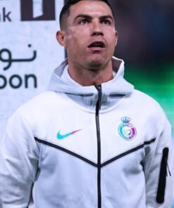 Al Nassr Tech Cristiano Ronaldo White Hooded Jacket