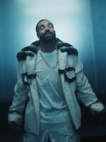 Drake First Person Shooter White Fur Jacket
