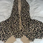 Hollister cheetah print cropped hoodie