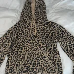Hollister cheetah print cropped hoodie Sale
