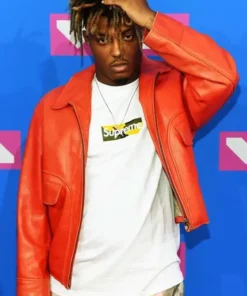 Juice Wrld Leather Orange Jacket