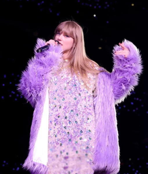 Taylor Swift Eras Tour Fur Purple Coat