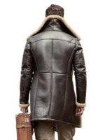 Premium Brown Shearling Long Coat Sale