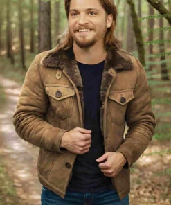 Luke Grimes Suede Leather Jacket front